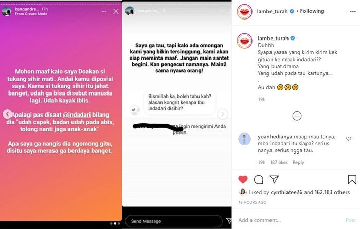 Unggahan akun gosip Lambe Turah