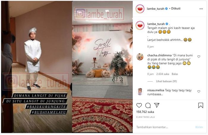 Akun gosip ini pergoki Taqy Malik akan menikah lagi, komentar dari netizen justru jadi sorotan