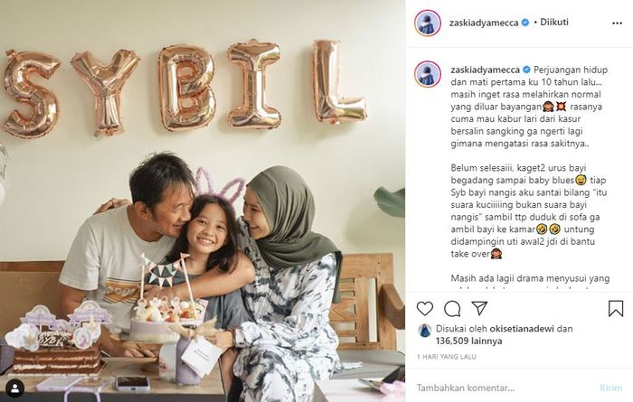 Zaskia Adya Mecca Ungkap Perjuangan Berat Jadi Ibu Untuk Pertama Kalinya