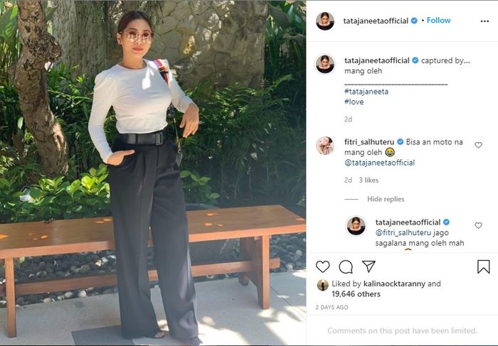Unggahan Tata JaneetaInstagram.com/tatajaneetaofficial