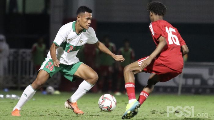 Timnas U-16 Indonesia sata melawan Uni Emirat Arab (UEA) dalam laga uji coba Rabu (21/10/2020), di Lapangan UEA FA, Dubai.