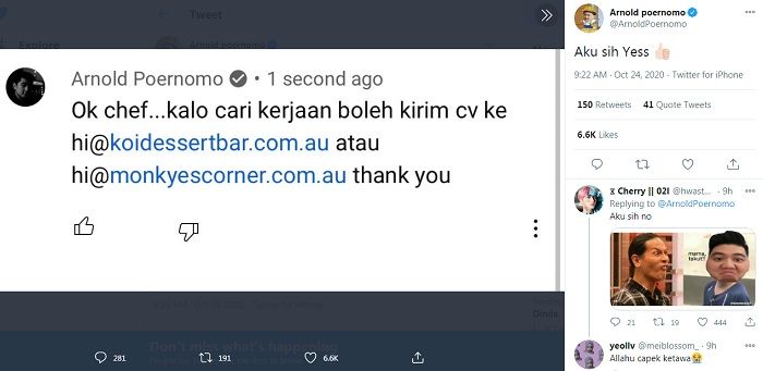 Cuitan Chef Arnold Poernomo soal netizen yang menghina masakannya