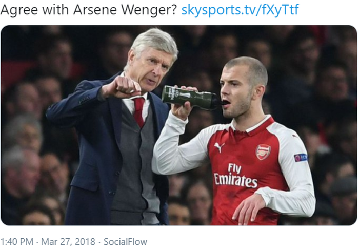 Jack Wilshere (kanan) dan Arsene Wenger saat masih membela Arsenal.