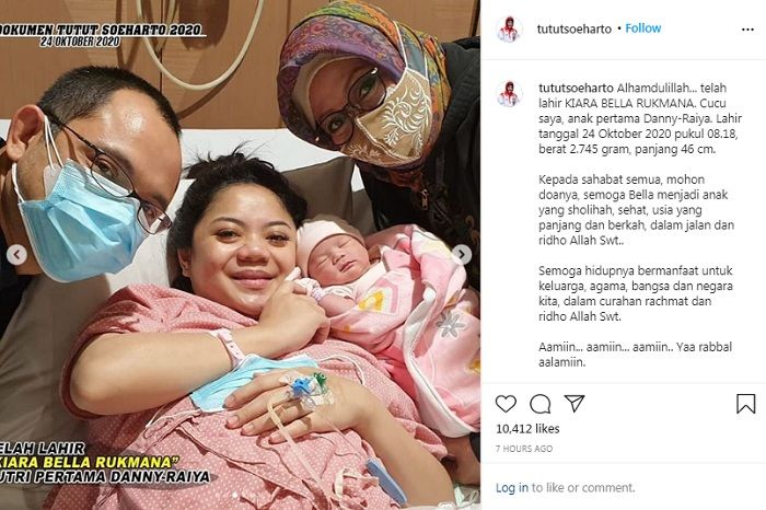 Tutut Soeharto bagikan kabar kelahiran cucunya dari sang putra, Danny Rukmana