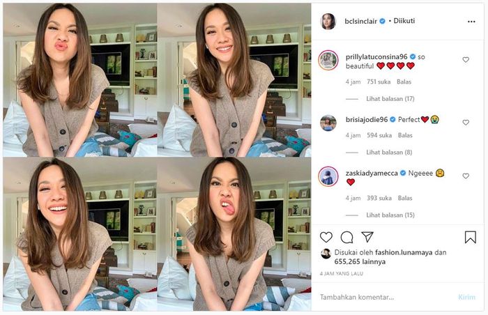 BCL pamer foto tersenyum lebar di media sosialnya, komentar pujian pun membanjiri kolom komentarnya