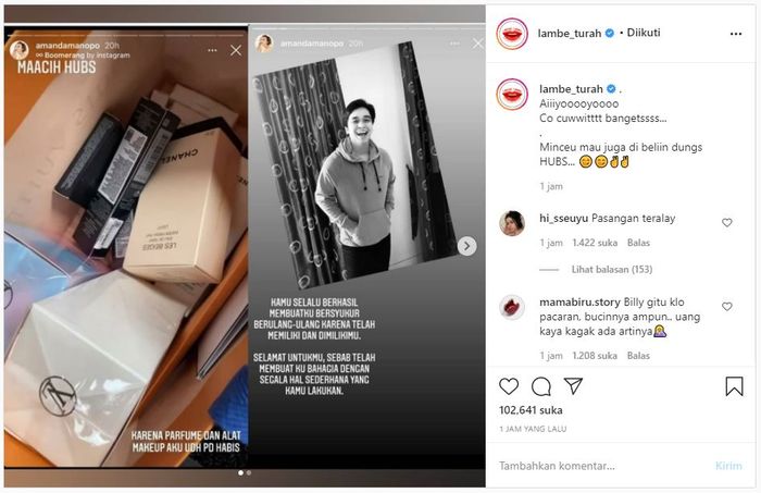 Saling bucin hingga Billy Syahputra borong make up berharga fantastis untuk Amanda Manopo