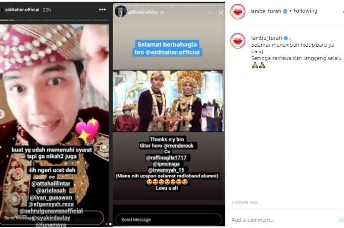 Unggahan Instagram Story <a href='https://makassar.tribunnews.com/tag/aldi-taher' title='Aldi Taher'>Aldi Taher</a>