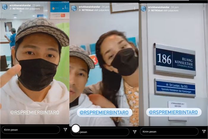 Erick Iskandar temani sang kekasih ke dokter kandungan