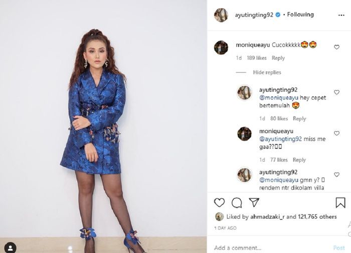 Pamer Foto Seksinya Usai Manggung, <a href='https://kupang.tribunnews.com/tag/penampilan-ayu-ting-ting' title='Penampilan Ayu Ting Ting'>Penampilan Ayu Ting Ting</a> Langsung Gercep <a href='https://kupang.tribunnews.com/tag/dikomentari-adik-adit-jayusman' title='Dikomentari Adik Adit Jayusman'>Dikomentari Adik Adit Jayusman</a> hingga Berani Sebut Calon Kakak Iparnya Begini, Sang Biduan: Oke Bhay!