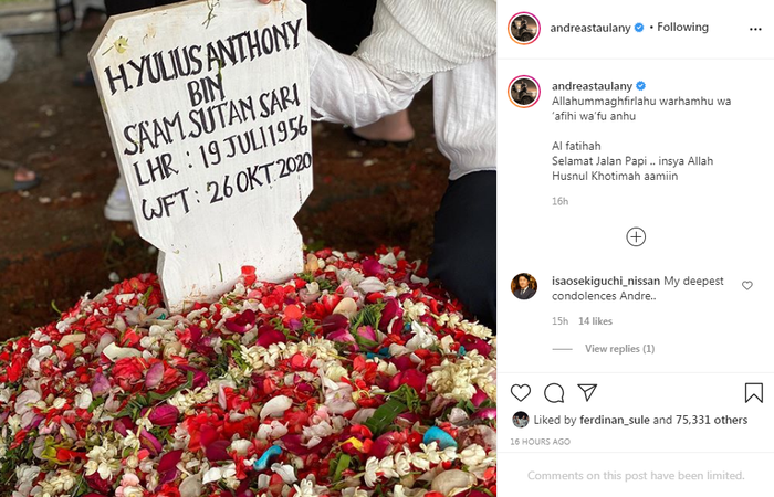 Ayah mertua <a href='https://kupang.tribunnews.com/tag/andre-taulany' title='Andre Taulany'>Andre Taulany</a> meninggal dunia.