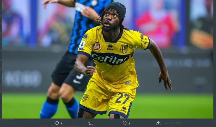 Gervinho mencetak dua gol Parma ke gawang Inter Milan dalam lanjutan Liga Italia di Giuseppe Meazza, 31 Oktober 2020.