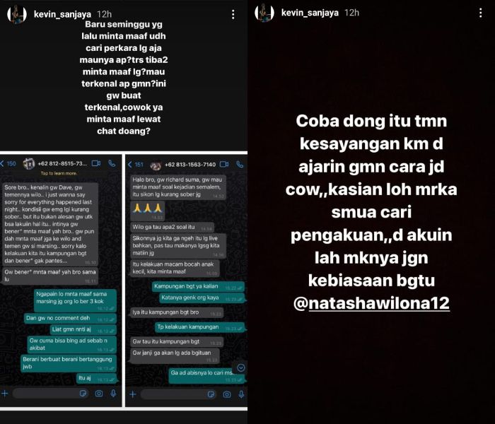 Kevin Sanjaya sindir Natasha Wilona di Instagram