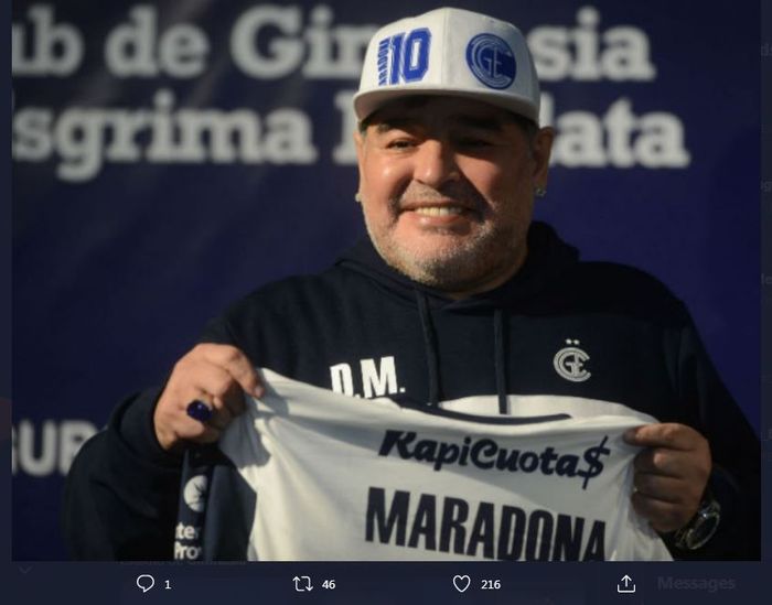 Legenda sepak bola Argentina, Diego Maradona.