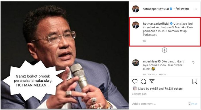 Postingan Hotman Paris