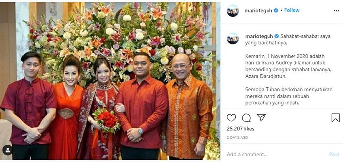 Putri Mario Teguh lamaran
