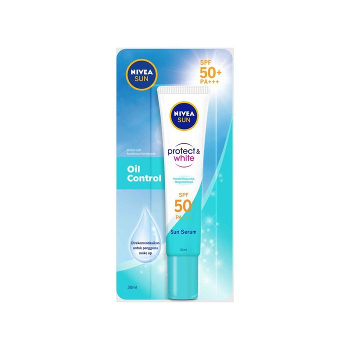 Sunscreen SPF 50 untuk Kulit Berminyak: Nivea Sun Protect & White Oil Control Serum SPF50+ PA+++