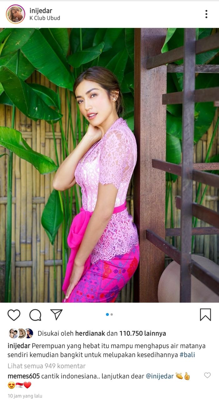 Seolah menyemangati diri sendiri, Jessica Iskandar menuliskan kalimat bijak melalui unggahan di Instagram, Selasa (10/11/2020)