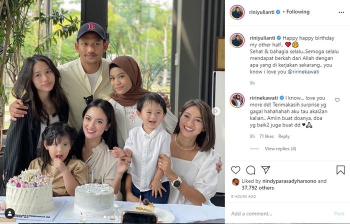 Perayaan ultah Ririn Ekawati