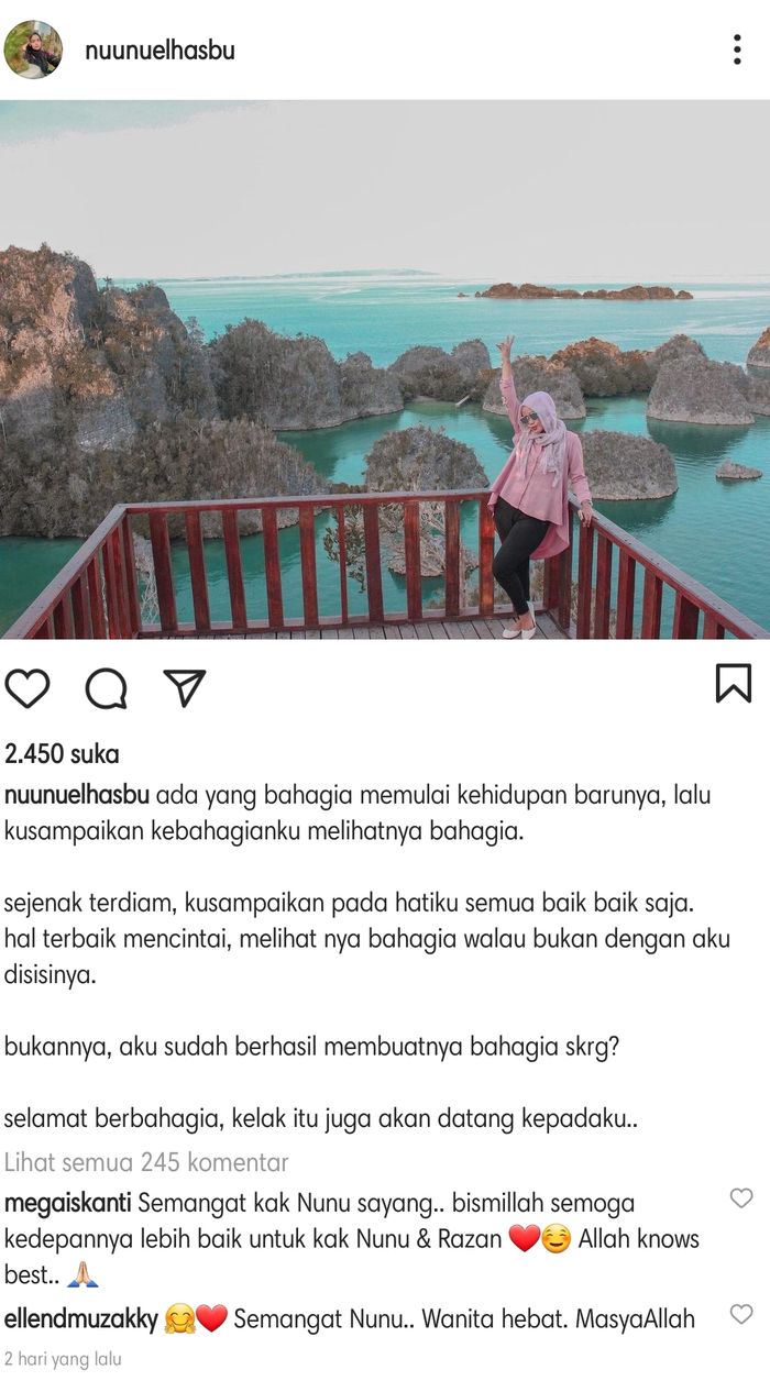 Unggahan mantan istri Danu Sofwan