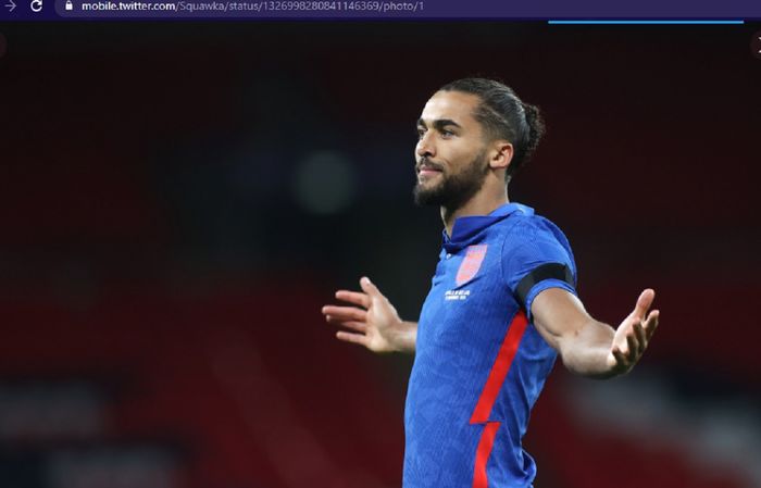 Pemain timnas Inggris, Dominic Calvert-Lewin merayakan gol ke gawang timnas Irlandia dalam laga uji coba, Kamis (12/11/2020) waktu setempat atau Jumat pukul 03.00 WIB. 