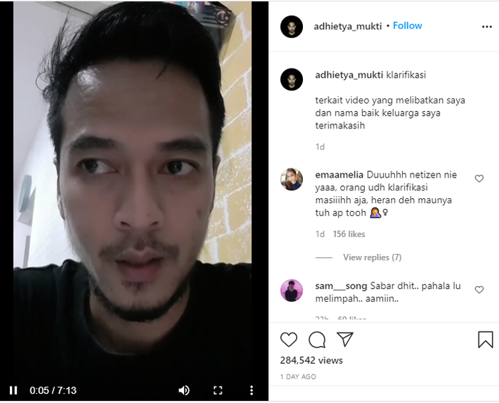Klarifikasi Adhietya Mukti