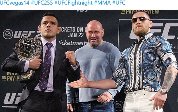 Rafael dos Anjos (kiri) dan Conor McGregor (kanan) pernah direncanakan untuk saling berhadapan pada Maret 2016 dalam event UFC 149.