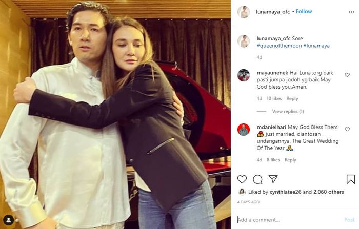 Luna Maya pun memeluk mesra Iskandar Widjaja