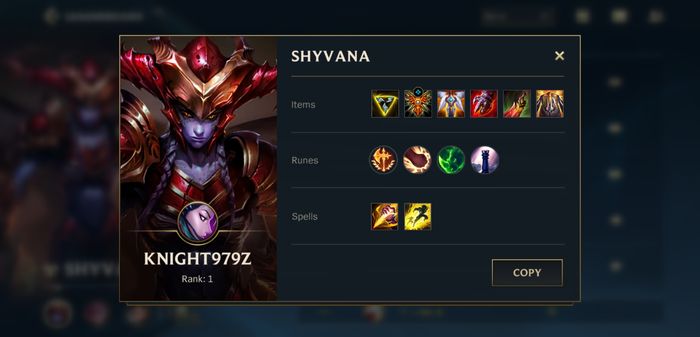 Top player champion Shyvana in League of Legends: Wild Rift