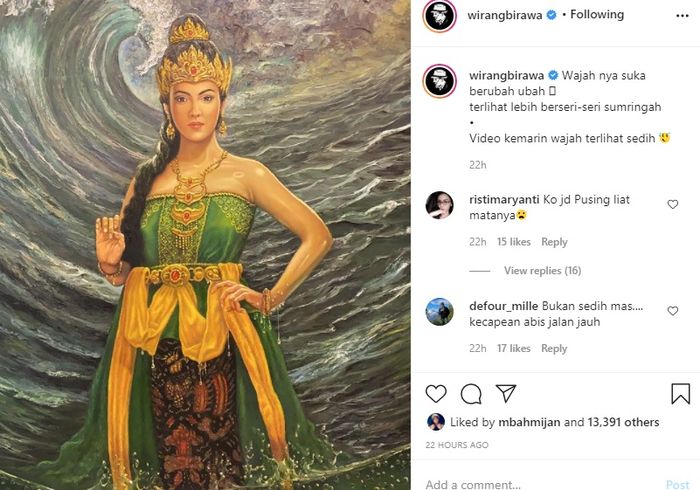 Postingan Wirang soal Ratu Kidul