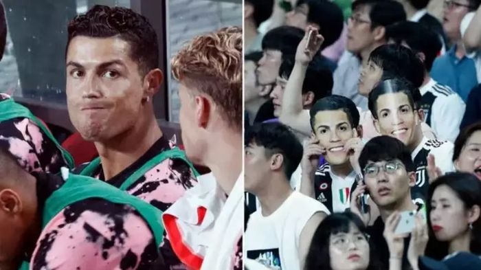 Cristiano Ronaldo hanya duduk di bangku cadangan dalam laga persahabatan antara Juventus dan tim Korea Selatan sementara ribuan fans datang ke Stadion Olimpiade Seoul kecewa karena gagal melihat penampilannya pada Juli 2019.