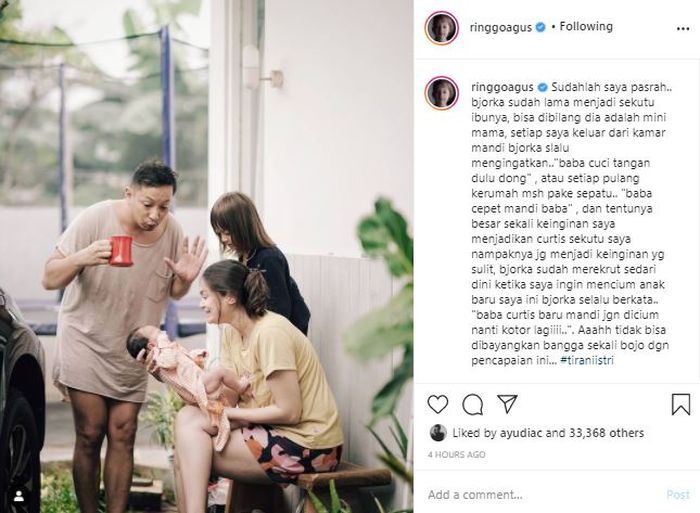 Ringgo Agus Rahman Curhat Soal Anak Dan Istri Kaos Kedodoran Sang Aktor Bikin Netizen Salah Fokus Dan Mengundang Komentar Nyeleneh Baba Kok Gak Pake Celana Ringgo Agus Rahman Curhat Soal Anak Dan Istri Kaos Kedodoran Sang Aktor Bikin Netizen Salah Fokus Dan Mengundang Komentar Nyeleneh Baba Kok Gak Pake Celana