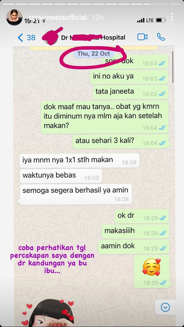 Klarifikasi Tata Janeeta soal jangka waktu kehamilanTangkap layar Instagram Stories @tatajaneetaofficial