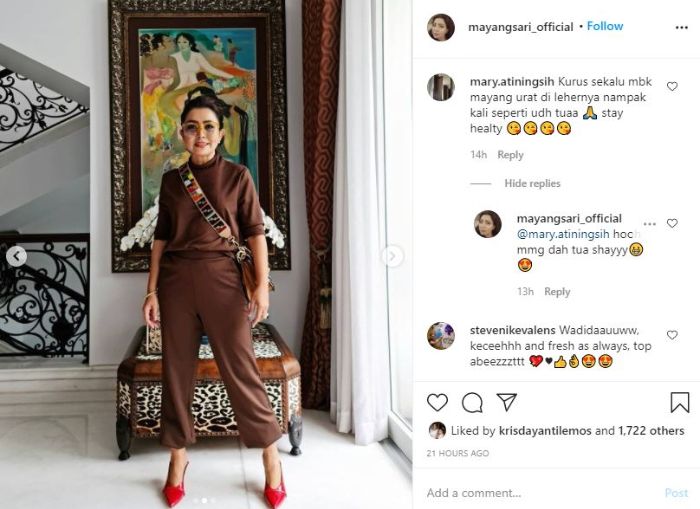 Potret terbaru Mayangsari yang jadi sorotan.