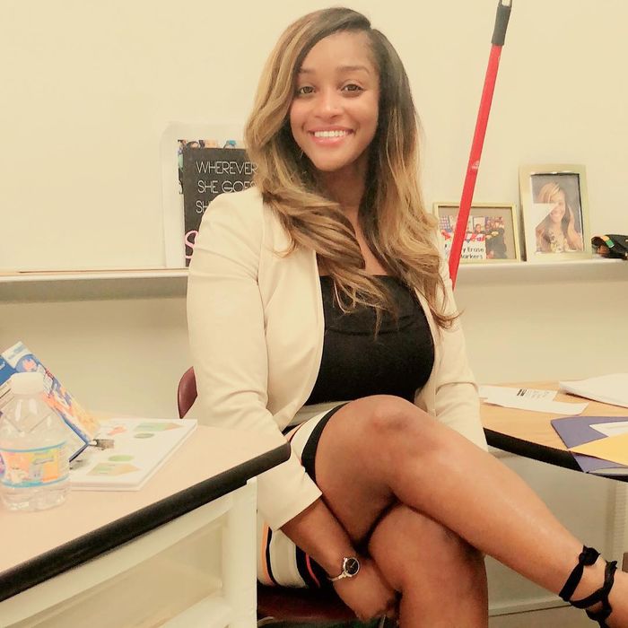 Nylon teacher gym schoolgirl