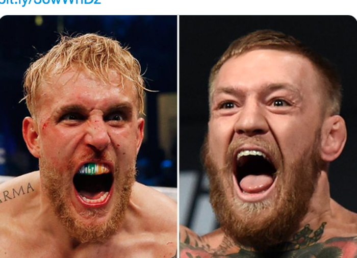 Petinju Jake Paul (kiri) dan bintang UFC Conor McGregor (kanan)