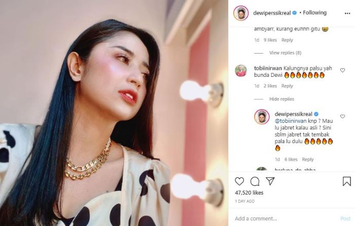Jawaban menohok Dewi Perssik saat dinyinyir netizen.