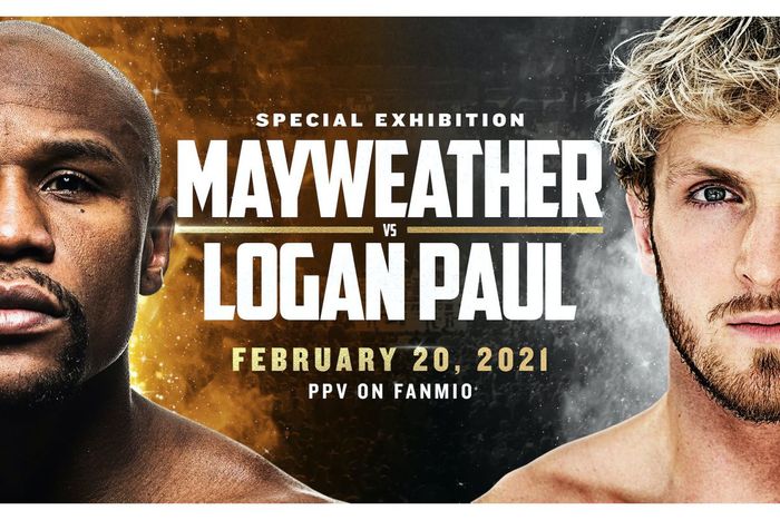 Poster laga ekshibisi tinju Floyd Mayweather vs Logan Paul. 