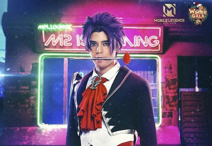 Al Ghazali as Gusion at the Winter Gala 2020 Mobile Legends event