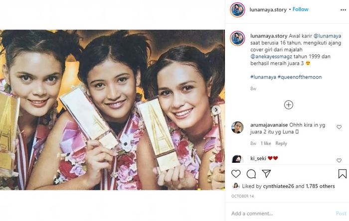 Potret Luna Maya ketika usia 16 tahun