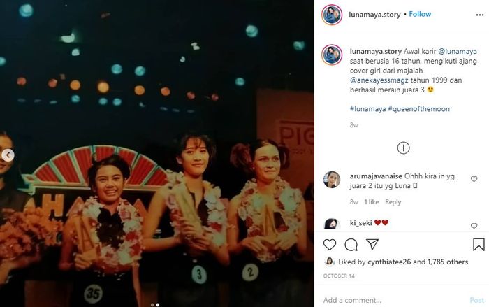 Potret Luna Maya ketika usia 16 tahun