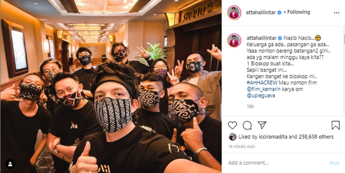 Unggahan <a href='https://jambi.tribunnews.com/tag/atta-halilintar' title='Atta Halilintar'>Atta Halilintar</a>, Sabtu (12/12/2020).