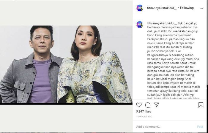 Ramalan Nyai Ratu Kidul soal isi hati Ariel NOAH dan BCL