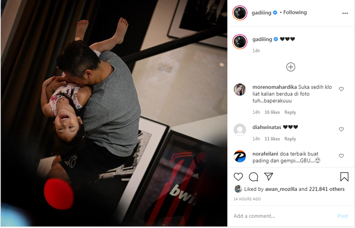Gading Marten gendong sang putri, <a href='https://jambi.tribunnews.com/tag/gempi' title='Gempi'>Gempi</a>ta Nora Marten.