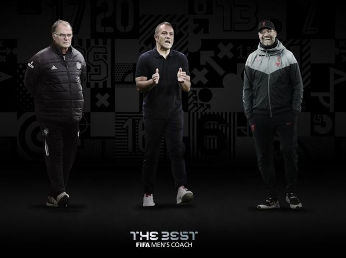 Marcelo Bielsa, Hansi Flick, dan Juergen Klopp, kandidat pelatih terbaik pria dalam The Best FIFA Football Awards 2020.