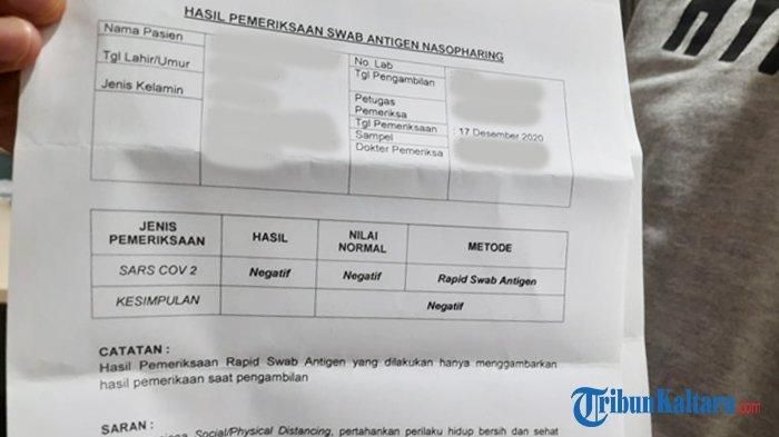 Contoh Surat Hasil Rapid Antigen Positif - Nusagates