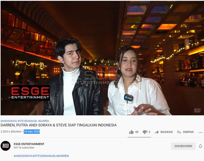 Andi Soraya dan Darren Sterling