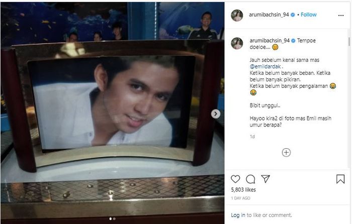 Arumi Bachsin tampilkan wajah tampan sang suami saat masih remaja hingga sebut bibit unggul.