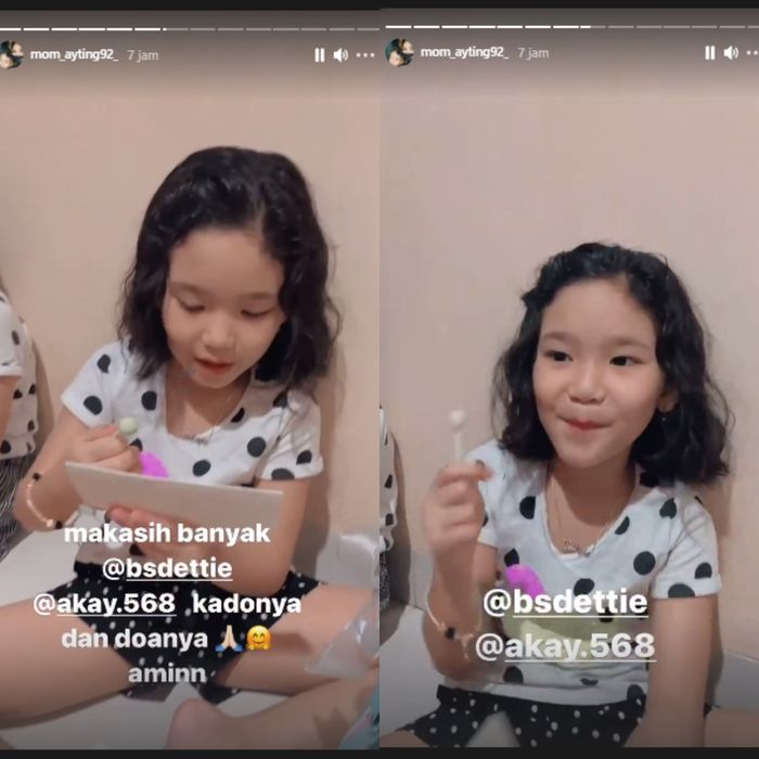 Putri <a href='https://kupang.tribunnews.com/tag/ayu-ting-ting' title='Ayu Ting Ting'>Ayu Ting Ting</a>, Bilqis membacakan ucapan selamat ulang tahun dari <a href='https://kupang.tribunnews.com/tag/orang-tua-adit-jayusman' title='orang tua Adit Jayusman'>orang tua Adit Jayusman</a>