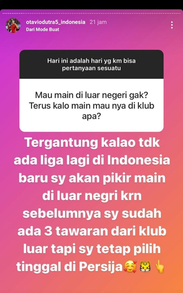 Bek naturalisasi timnas Indonesia, Otavio Dutra, mengatakan kalau dirinya telah mengacuhkan tawaran dari tiga klub luar negeri demi menunggu kejalasan Liga Indonesia 