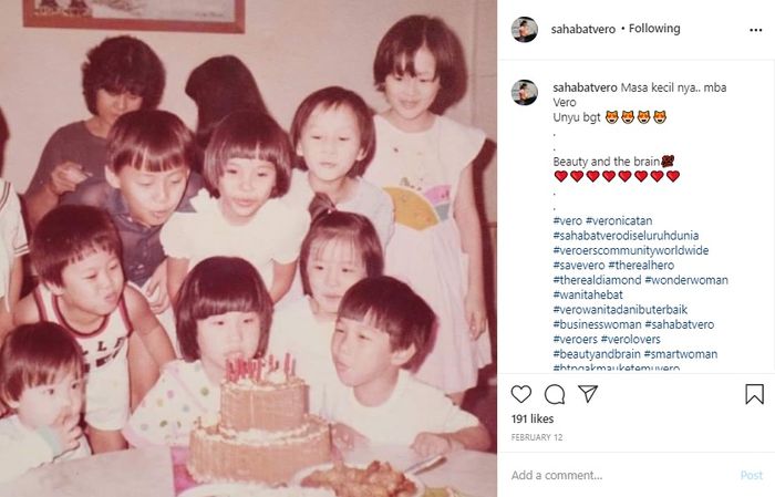 Potret masa kecil Veronica Tan